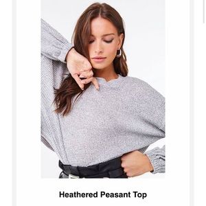 Heathered peasant top
